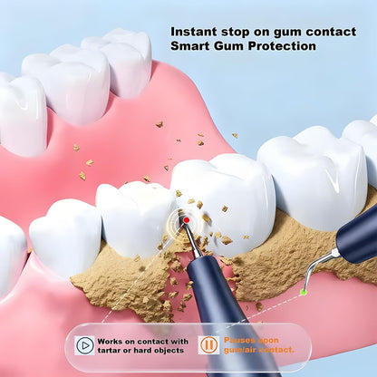 High-End Ultrasonic Tooth Cleaner with LED Light & Smart Gum Protection - 5 Modes, IPX7 Waterproof, V1107-CS-CSBJYQH