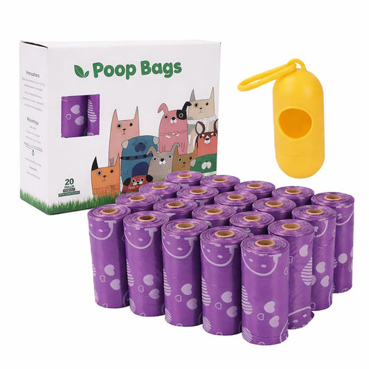 Dog Poop Bags with Dispenser - 300 Count, Leak-Proof, Strawberry Scented, Large Size for All Dogs, V1107-CS-CWLJD300