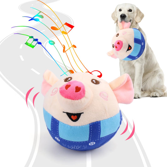 Interactive Pig Dog Toy - Rechargeable, Self-Moving & Squeaky with Recording & Music Modes, Dual-Mode Sound V1107-CS-CWWJTTZL