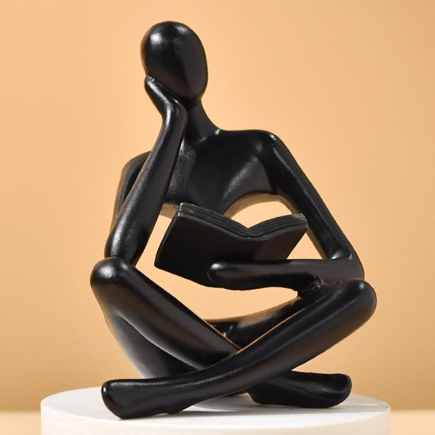 Abstract Reading Thinker Statue for Home Decor, Modern Resin Sculpture Figurine for Bookshelf, Desk & Living V1107-CS-CXGYPBJH