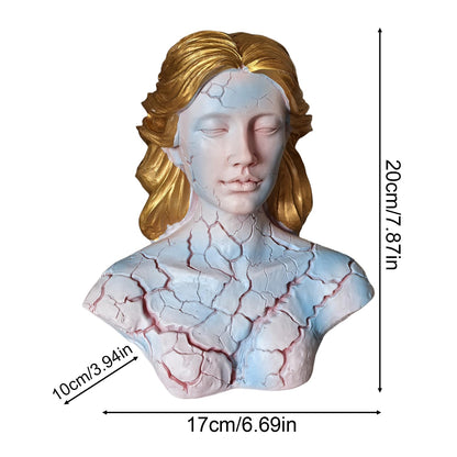 Blazing Maiden Figurine LED Lamp - Artistic Resin Sculpture with Crackled Light Effect, Elegant Decorative V1107-CS-CYSVBJH