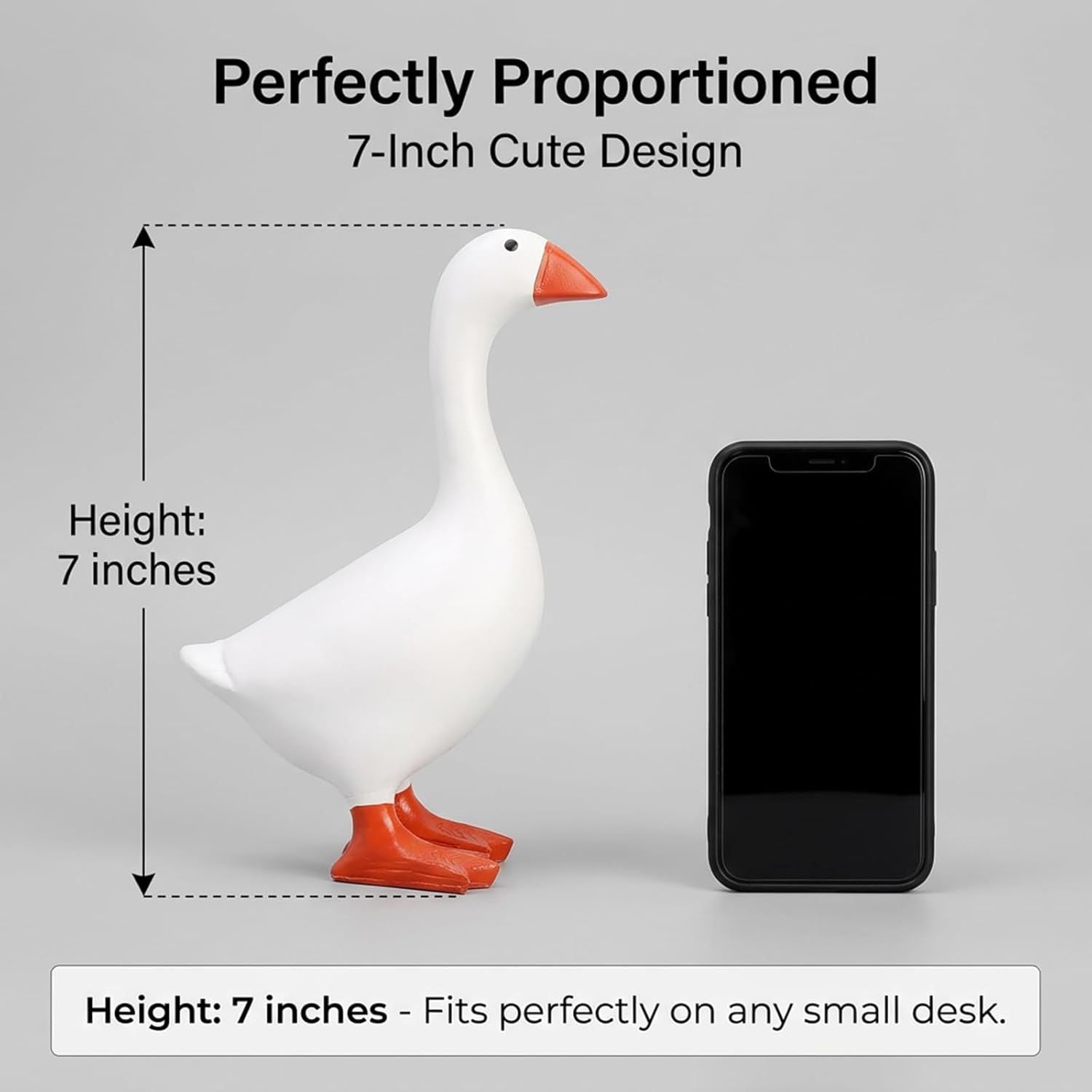 Magnetic Goose Figurine for Desk & Entryway, Cute Key Holder & Home Decor Gift (White) V1107-CS-DBECXBJ