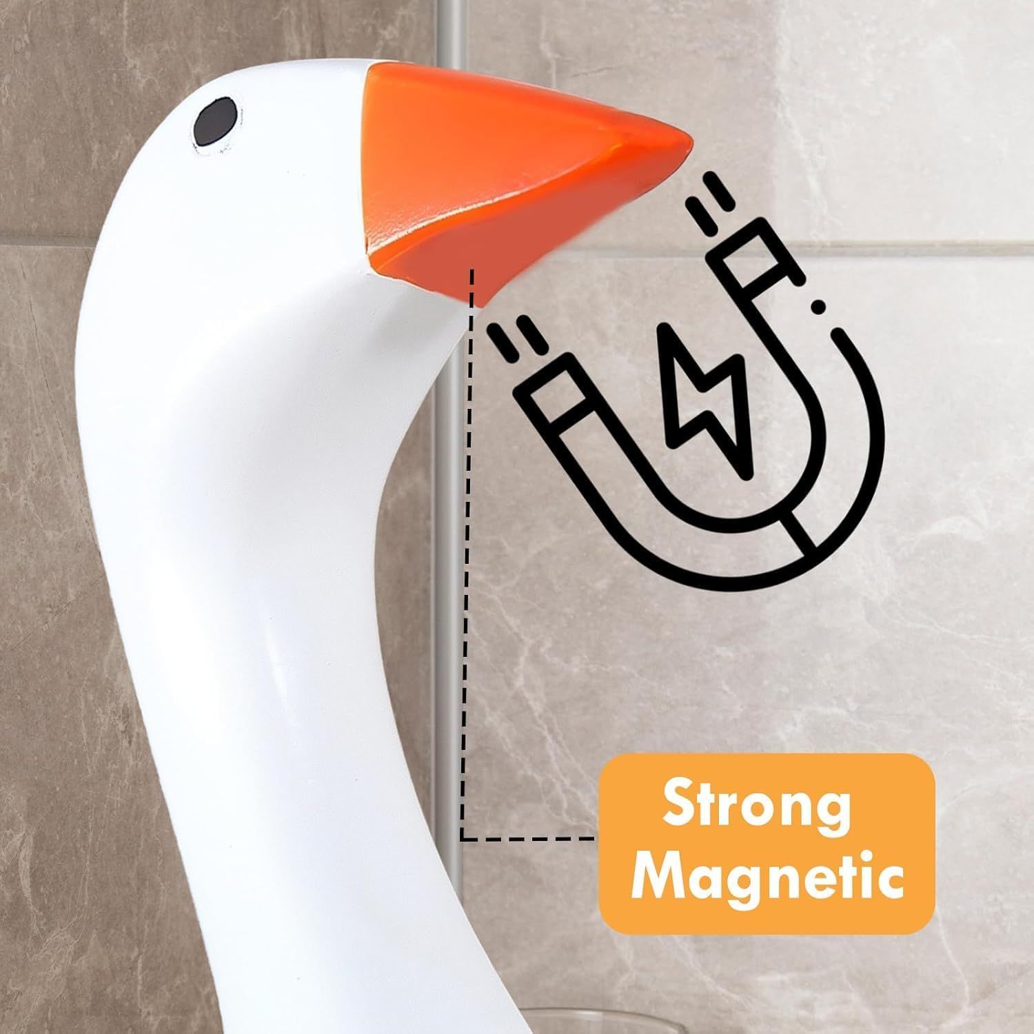 Magnetic Goose Figurine for Desk & Entryway, Cute Key Holder & Home Decor Gift (White) V1107-CS-DBECXBJ