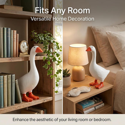 Magnetic Goose Figurine for Desk & Entryway, Cute Key Holder & Home Decor Gift (White) V1107-CS-DBECXBJ