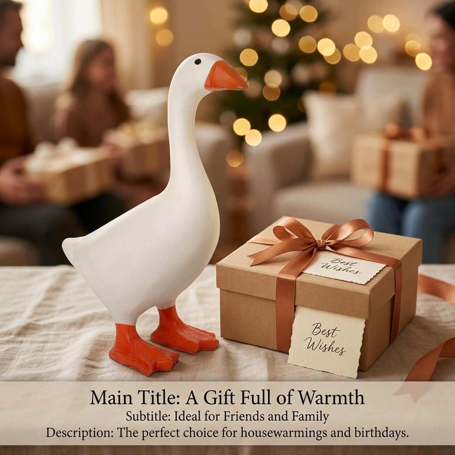 Magnetic Goose Figurine for Desk & Entryway, Cute Key Holder & Home Decor Gift (White) V1107-CS-DBECXBJ