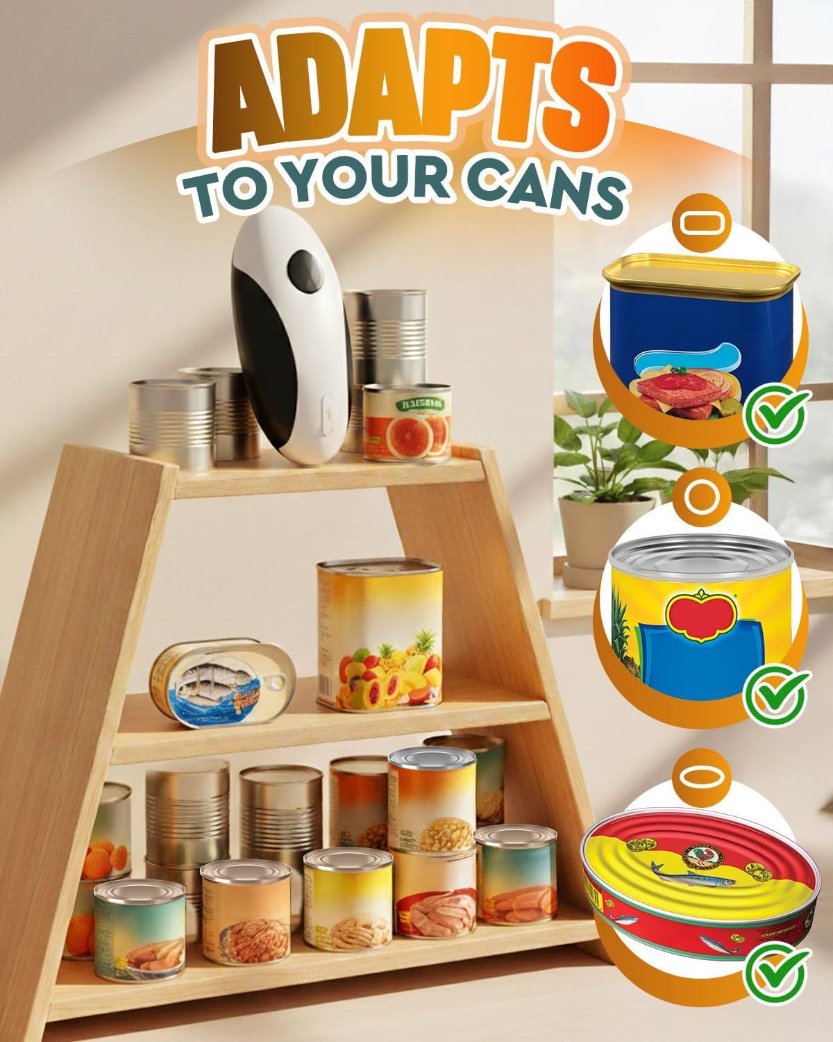 One-Touch Electric Can Opener with Smooth Edge & Magnetic Lid, USB Rechargeable for Seniors & Arthritis V1107-CS-DDKPQD