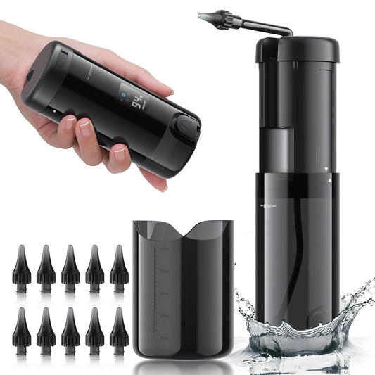 Electric Ear Cleaner with 5 Modes - Rechargeable Ear Irrigator with LCD Display, Foldable Nozzle, and Soft V1107-CS-DDXEQ