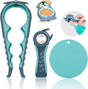 5-in-1 Bottle Opener & 4-Size Jar Opener Set with Adjustable Grip, Silicone Pad, and Ergonomic V1107-CS-DGNKPQTZ