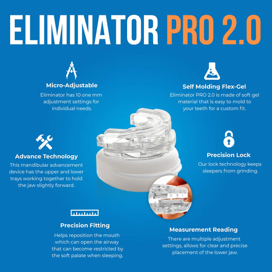 Clear Anti-Snore Mouthpiece - Adjustable Night Guard for Teeth Grinding & Clenching | Self-Moldable Dental V1107-CS-DKDYT