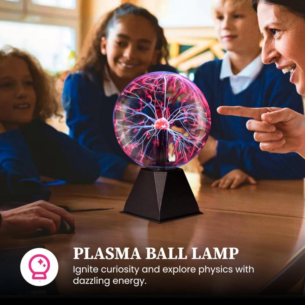 Plasma Ball Lamp - Touch & Sound Sensitive USB-Powered Globe for Decor, Parties & STEM Learning (6 Inch) | V1107-CS-DLZD2