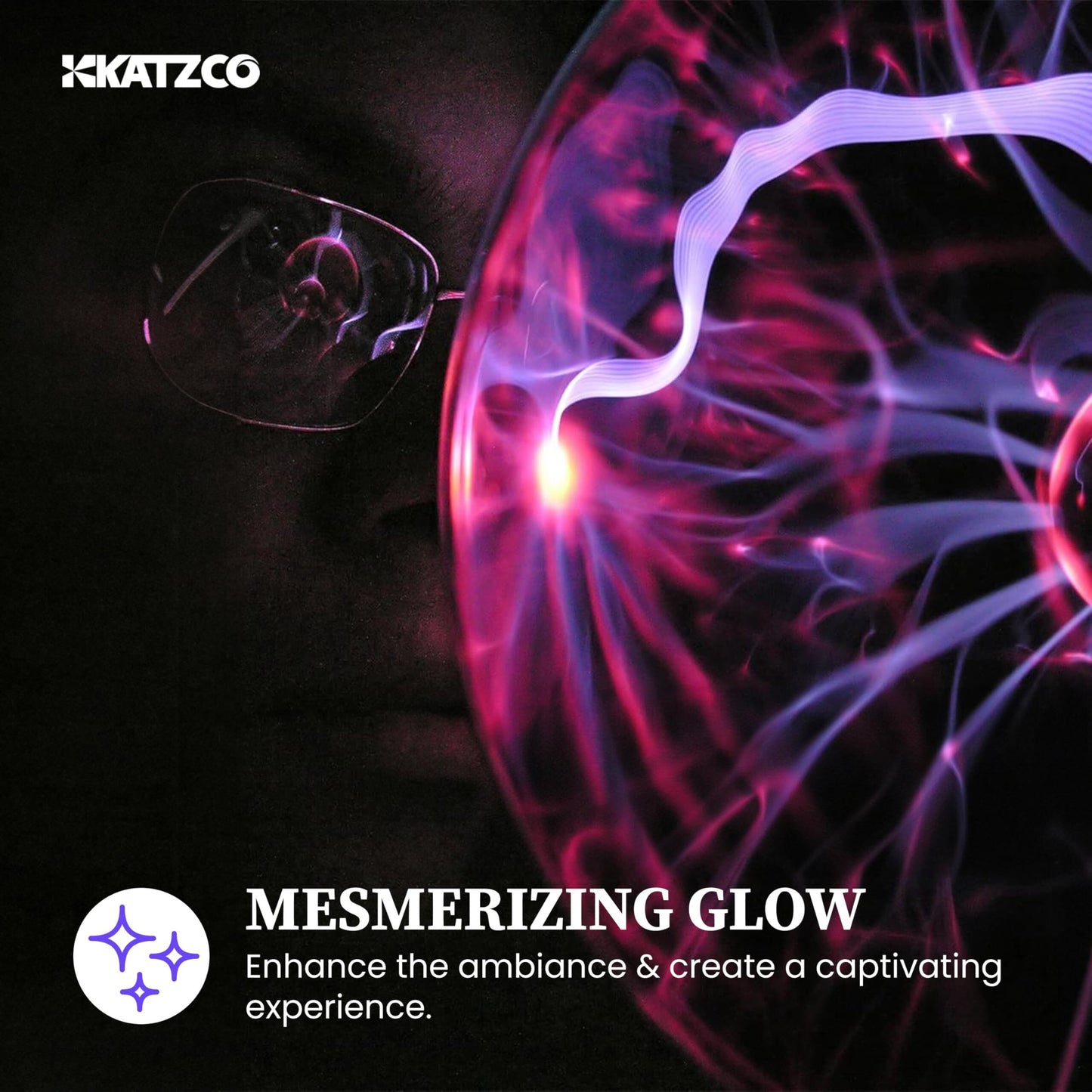 Plasma Ball Lamp - Touch & Sound Sensitive USB-Powered Globe for Decor, Parties & STEM Learning (7 Inch) | V1107-CS-DLZD3