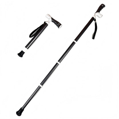 Lightweight Foldable Walking Cane: Adjustable Dual-Mode (T/Grip) Stick - 0.26kg, Portable for Daily/Hiking Use V1107-CS-DSZ