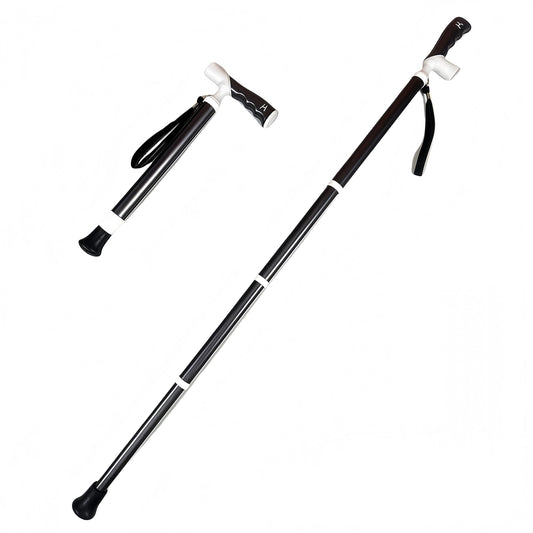 Lightweight Foldable Walking Cane: Adjustable Dual-Mode (T/Grip) Stick - 0.26kg, Portable for Daily/Hiking Use V1107-CS-DSZ