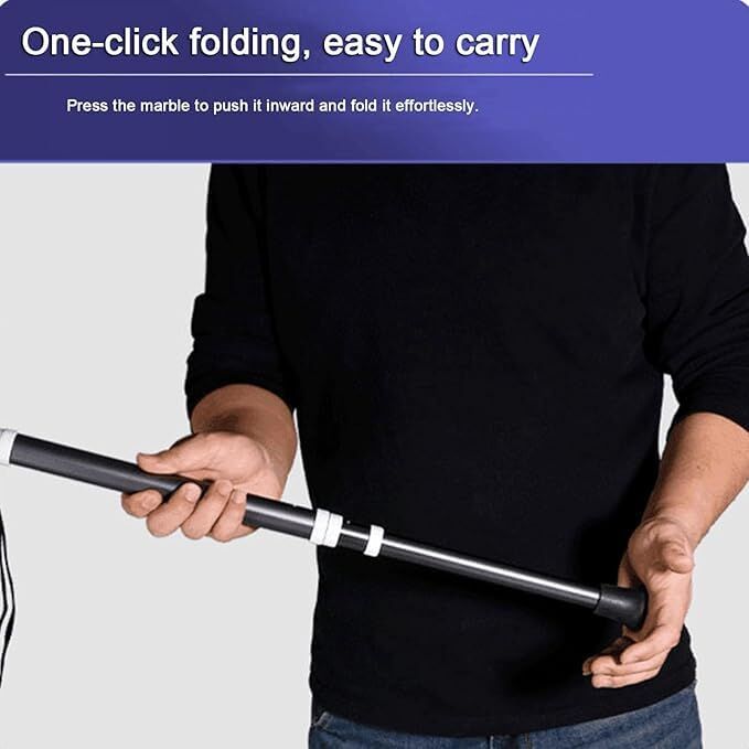 Lightweight Foldable Walking Cane: Adjustable Dual-Mode (T/Grip) Stick - 0.26kg, Portable for Daily/Hiking Use V1107-CS-DSZ
