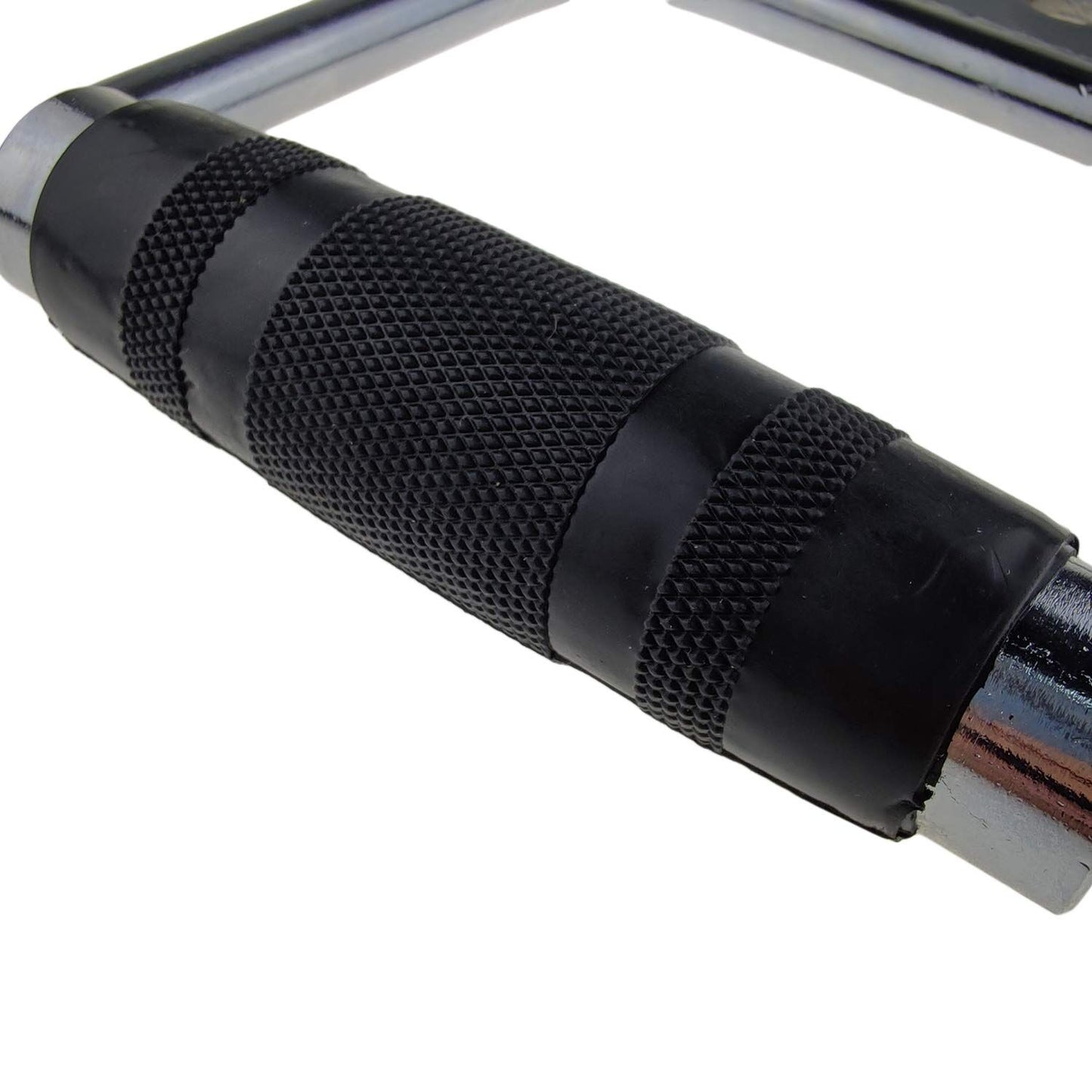 Solid D-Handle Cable Attachment for Home Gym & Cable Machine - Chrome-Finished Steel Bar with Anti-Slip Grip V1107-CS-DXSB