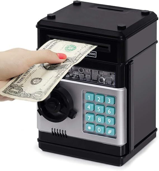 Smart ATM Piggy Bank with Password Lock & Coin Slot - Educational Money Box for Kids, Saves Coins & Bills V1107-CS-ETCQG