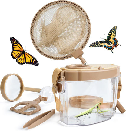 Kids Bug Catching Kit with Extendable Net, Magnifier & Observation Habitat - Outdoor Exploration Toy for V1107-CS-ETKCSJQ