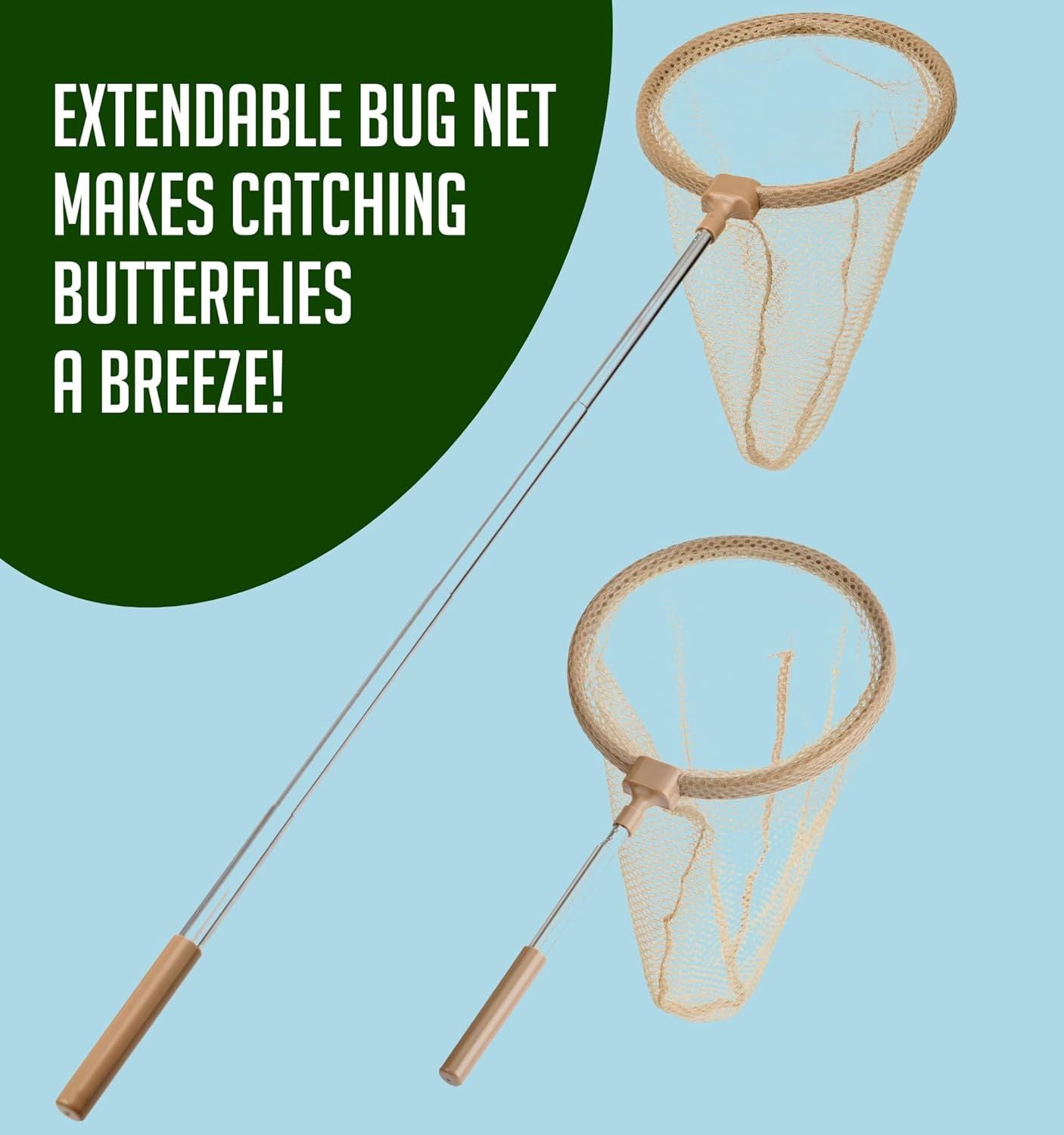 Kids Bug Catching Kit with Extendable Net, Magnifier & Observation Habitat - Outdoor Exploration Toy for V1107-CS-ETKCSJQ