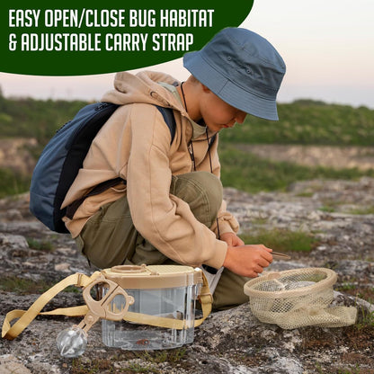 Kids Bug Catching Kit with Extendable Net, Magnifier & Observation Habitat - Outdoor Exploration Toy for V1107-CS-ETKCSJQ