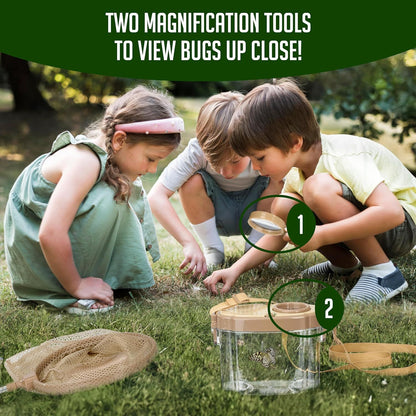 Kids Bug Catching Kit with Extendable Net, Magnifier & Observation Habitat - Outdoor Exploration Toy for V1107-CS-ETKCSJQ