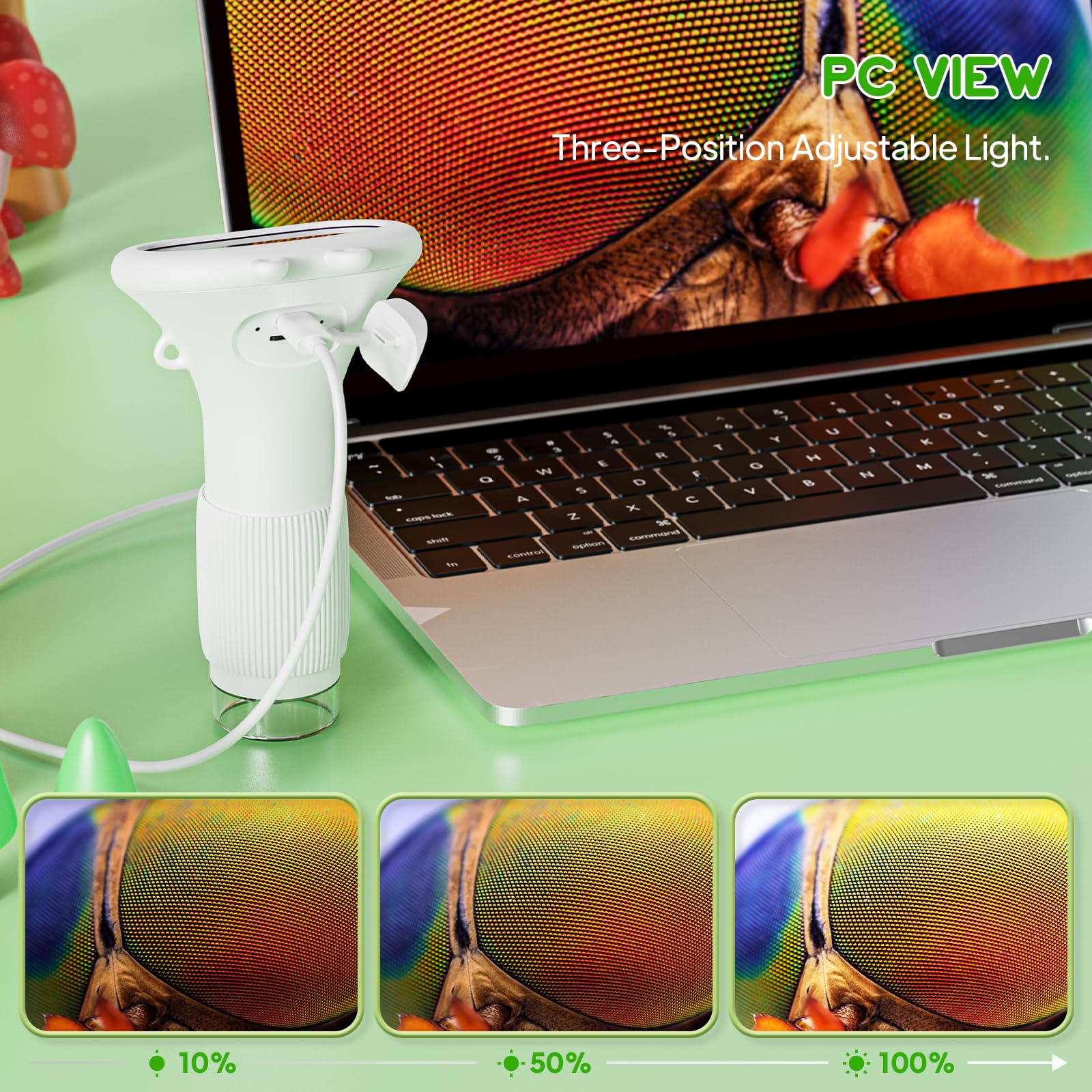 Student Digital Microscope for Kids - Portable 1000x Magnification Handheld Scope with 2 Inch HD Screen, LED V1107-CS-ETXWJB