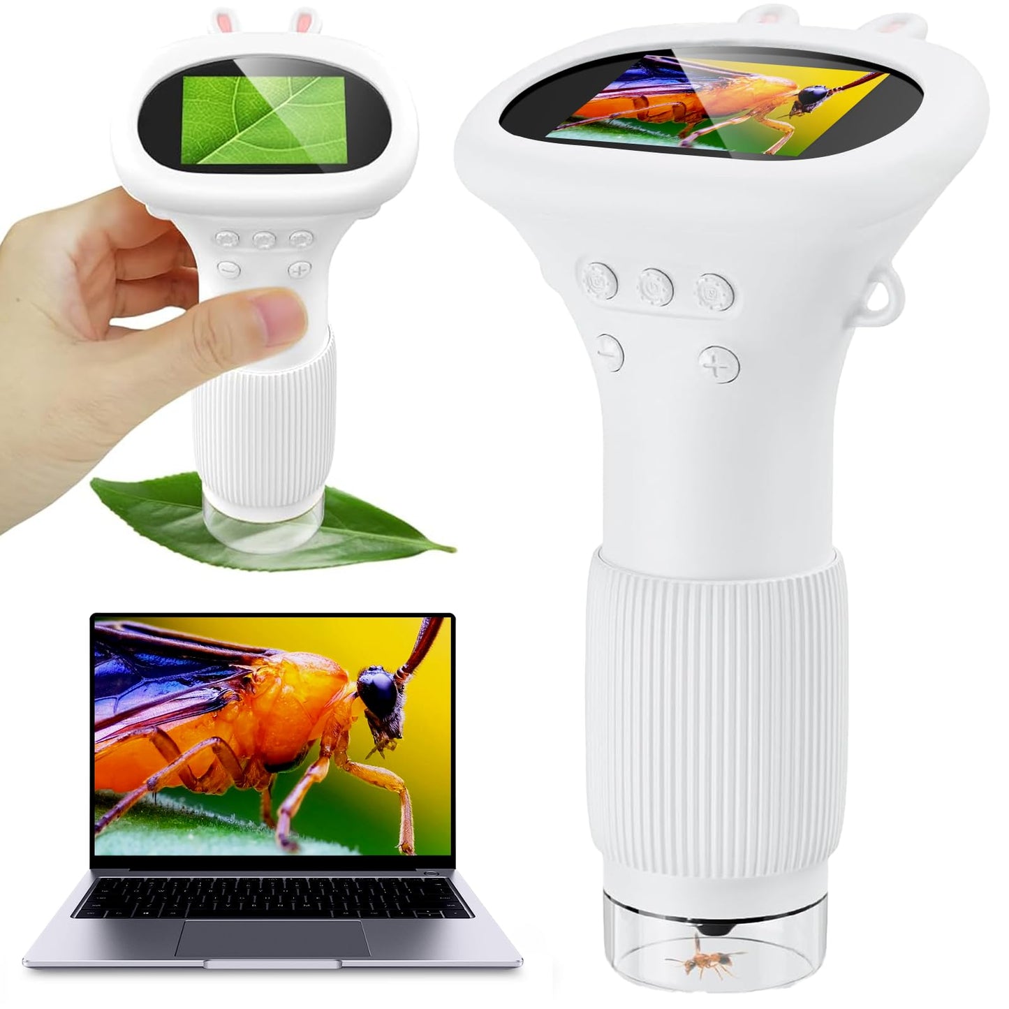 Student Digital Microscope for Kids - Portable 1000x Magnification Handheld Scope with 2 Inch HD Screen, LED V1107-CS-ETXWJB