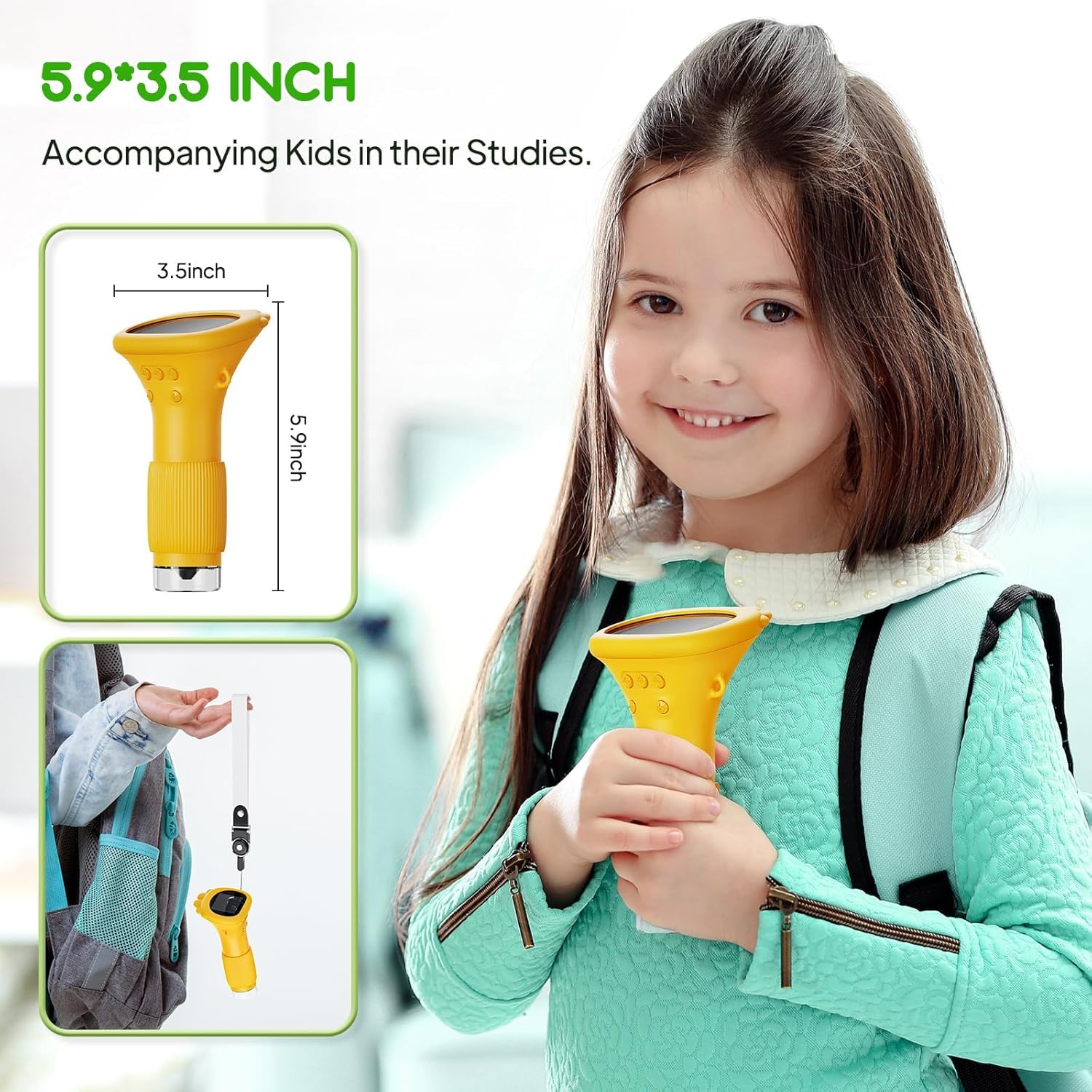 Student Digital Microscope for Kids - Portable 1000x Magnification Handheld Scope with 2 Inch HD Screen, LED V1107-CS-ETXWJH