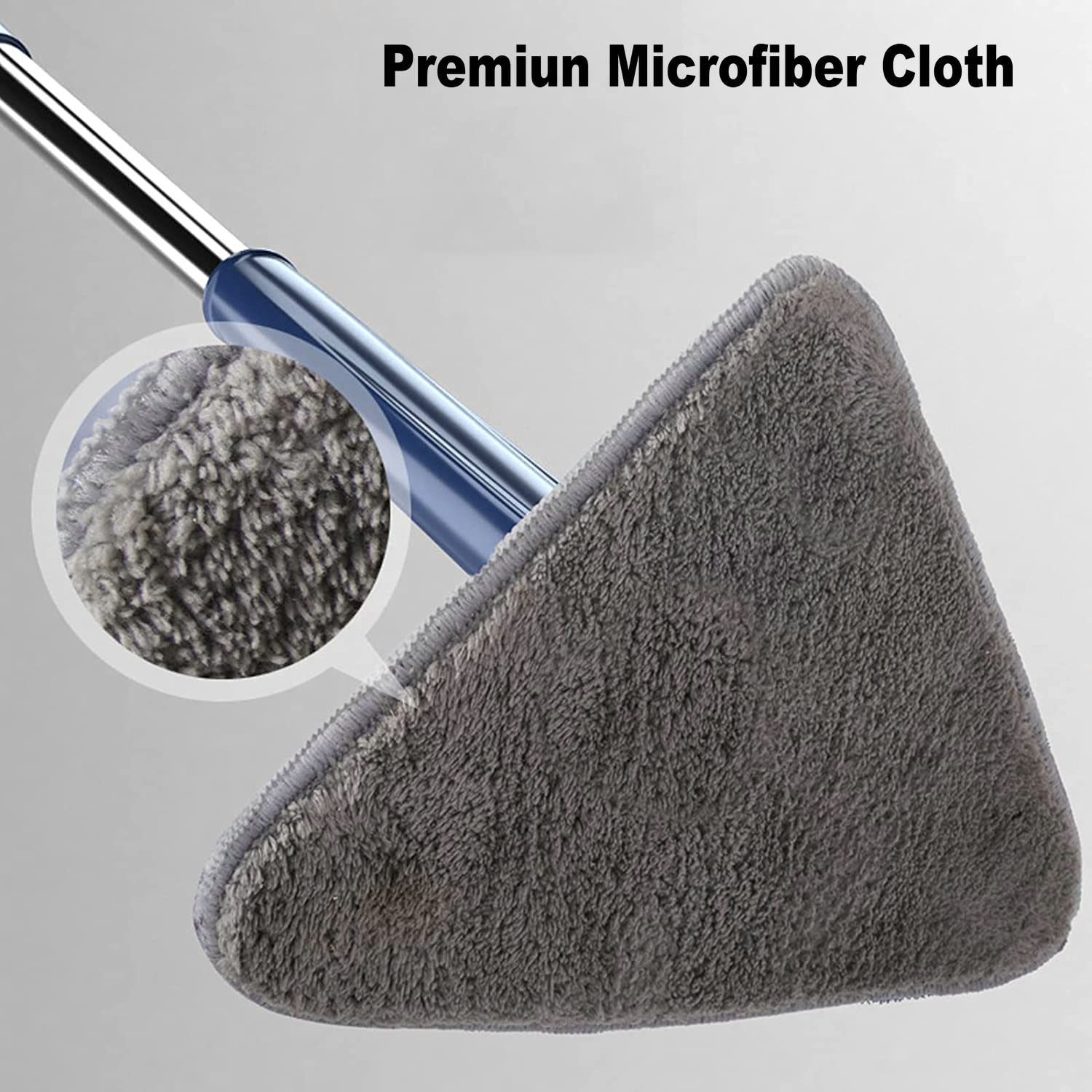 360 degrees Rotating Triangular Floor Mop with Auto-Squeeze System - Easy Twist, No-Hand Squeezing, Reusable V1107-CS-FSNTB