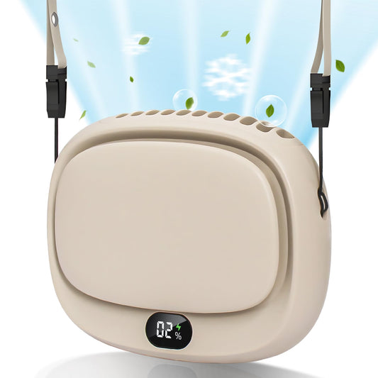 Portable Neck Fan with 5 Speeds - Rechargeable USB Mini Fan for Outdoor Travel, Work & Camping - Silent V1107-CS-GBFSM