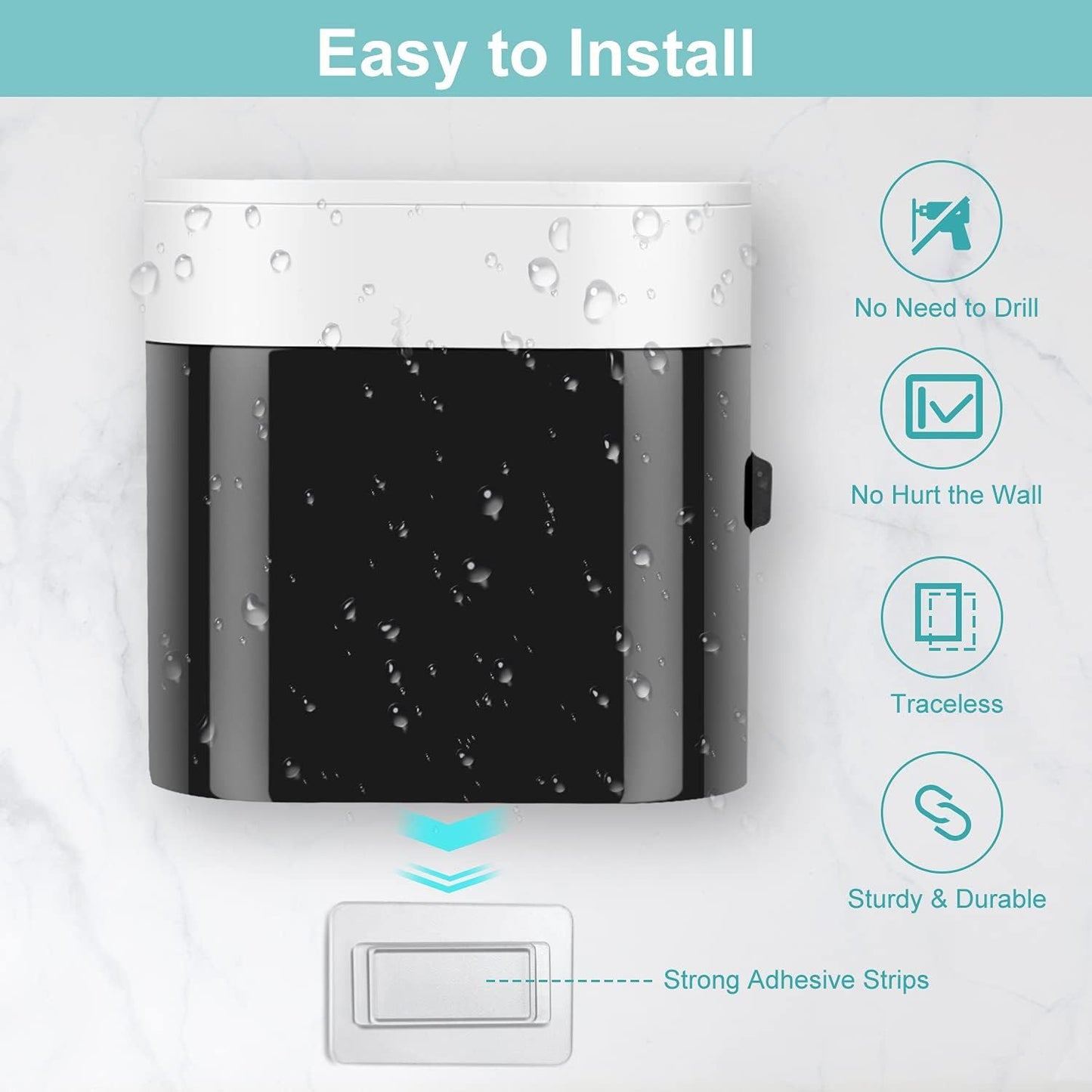 Wall-Mounted Toothbrush Holder & Automatic Toothpaste Dispenser with Magnetic Dust Cover for Family Bathroom V1107-CS-GBJYGQ
