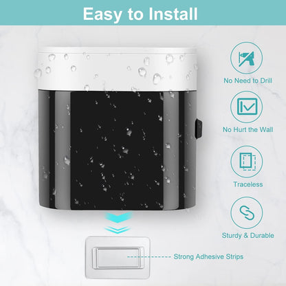 Wall-Mounted Toothbrush Holder & Automatic Toothpaste Dispenser with Magnetic Dust Cover for Family Bathroom V1107-CS-GBJYGQ
