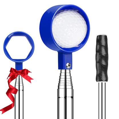 Telescopic Golf Ball Retriever 9FT - Blue Stainless Steel Pole with Durable Nylon Head for Water, Sand & Bush V1107-CS-GEFJQQ