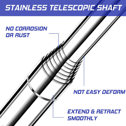 Telescopic Golf Ball Retriever 9FT - Blue Stainless Steel Pole with Durable Nylon Head for Water, Sand & Bush V1107-CS-GEFJQQ