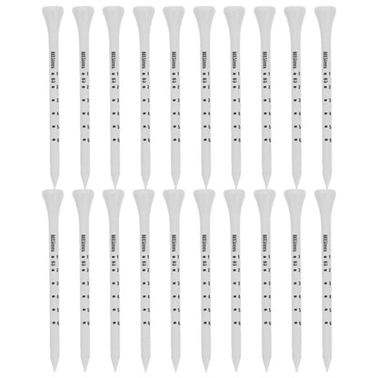 Golf Tee Pack of 100 with Measurement Scale - White Plastic Tees for Driving Range, Practice & Tournament Use V1107-CS-GEFQD