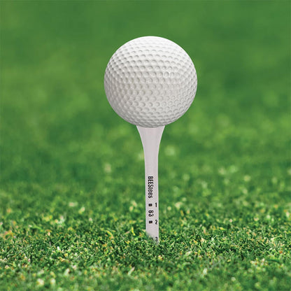 Golf Tee Pack of 100 with Measurement Scale - White Plastic Tees for Driving Range, Practice & Tournament Use V1107-CS-GEFQD