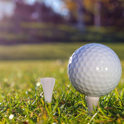 Golf Tee Pack of 100 with Measurement Scale - White Plastic Tees for Driving Range, Practice & Tournament Use V1107-CS-GEFQD