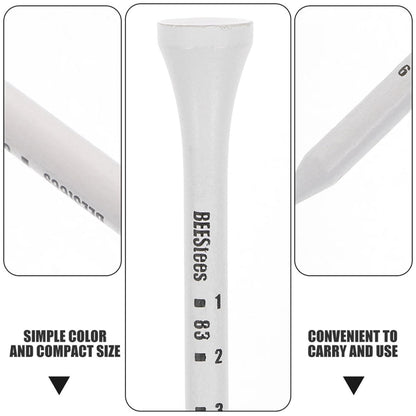 Golf Tee Pack of 100 with Measurement Scale - White Plastic Tees for Driving Range, Practice & Tournament Use V1107-CS-GEFQD