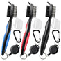 Golf Club Cleaning Brush Set with Retractable Zip Line - 3-Pack Dual-Sided Brush for Deep Groove Cleaning V1107-CS-GEFQGSMS