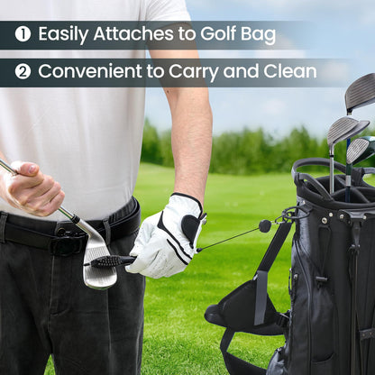 Golf Club Cleaning Brush Set with Retractable Zip Line - 3-Pack Dual-Sided Brush for Deep Groove Cleaning V1107-CS-GEFQGSMS
