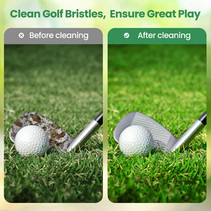 Golf Club Cleaning Brush Set with Retractable Zip Line - 3-Pack Dual-Sided Brush for Deep Groove Cleaning V1107-CS-GEFQGSMS