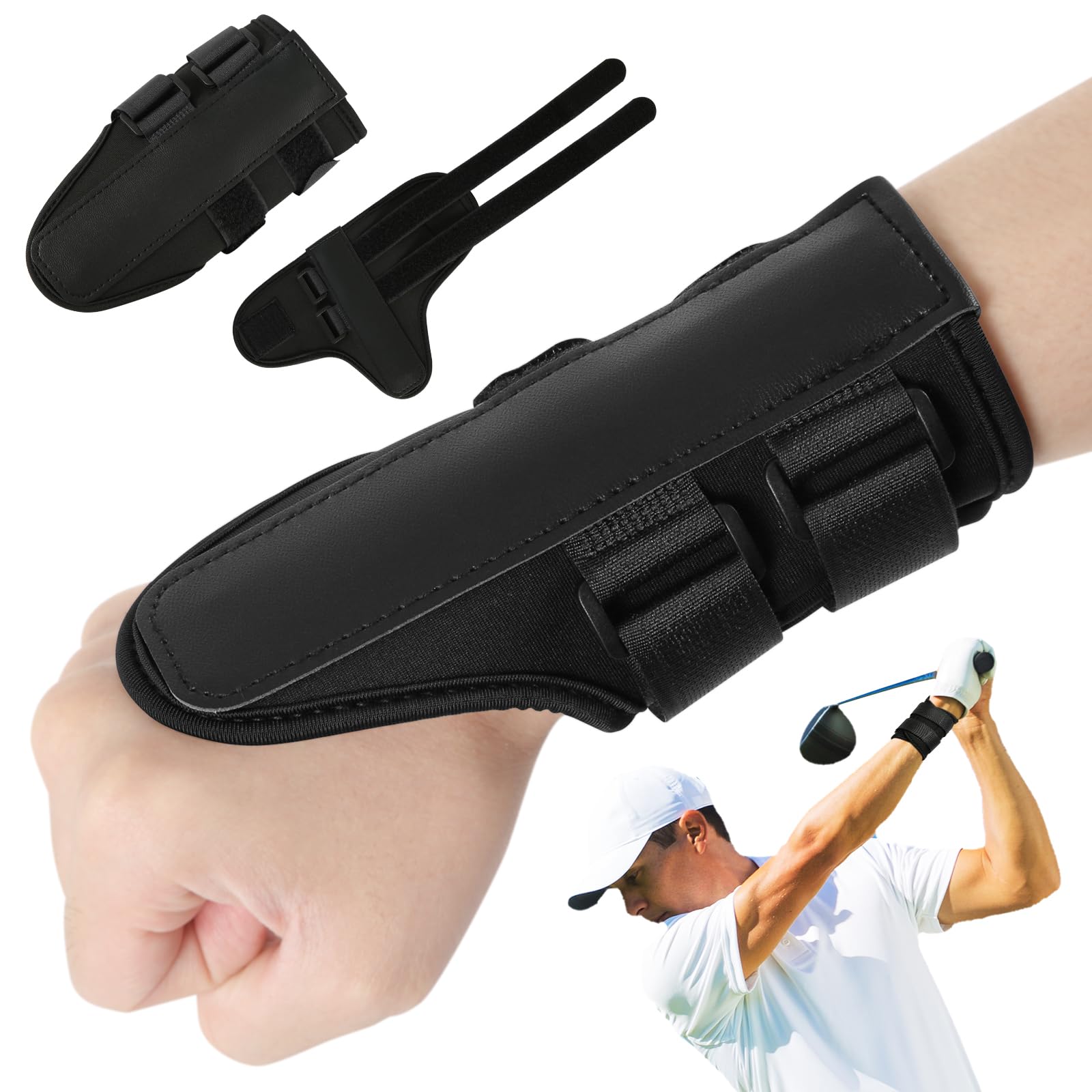 Golf Wrist Alignment Trainer for Home & Range Practice - 2-Pack Adjustable Swing Correction Brace for V1107-CS-GEFQHW