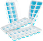 4-Pack Ice Cube Trays with 14-Cavity Design, Flexible Silicone Bases, Removable Lid, Stackable Structure, and V1107-CS-GJBGMJL