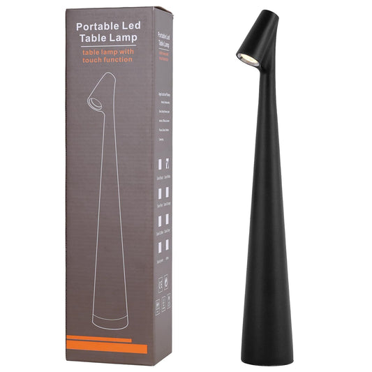 Portable LED Table Lamp 13.5" H - Touch Control, 3 Brightness Levels, Rechargeable Desk Light for Bedroom, V1107-CS-GJTDH