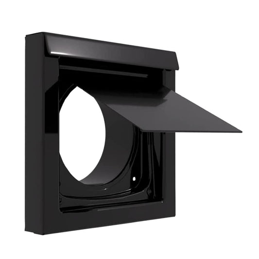 Black 4-Inch Dryer Vent Cover - Outdoor Wall Exhaust for Clothes Dryer & Bathroom Fan | Durable Galvalume V1107-CS-GYJTFG