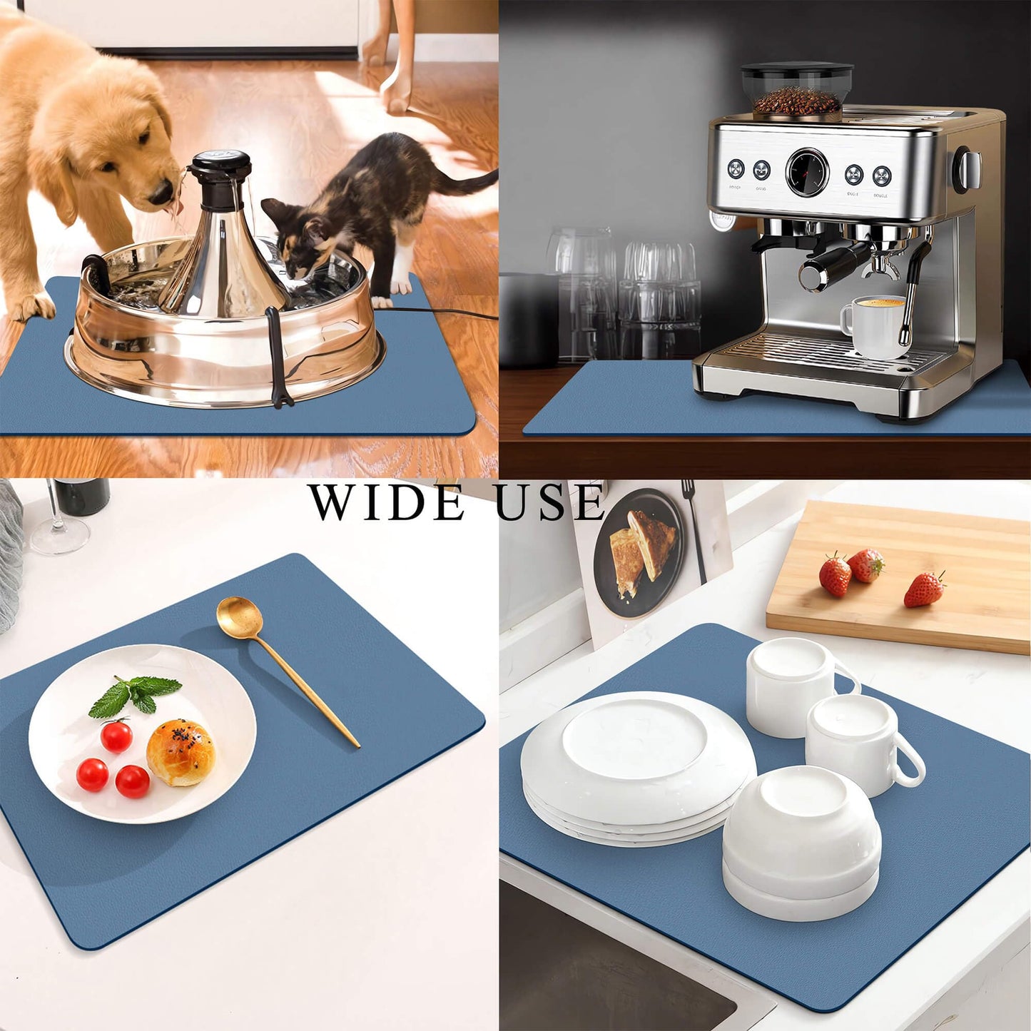 Kitchen Counter Mat for Coffee Maker - Absorbent & Quick-Dry Bar Pad with Non-Slip Backing, Protective V1107-CS-GZNXSSGD34060