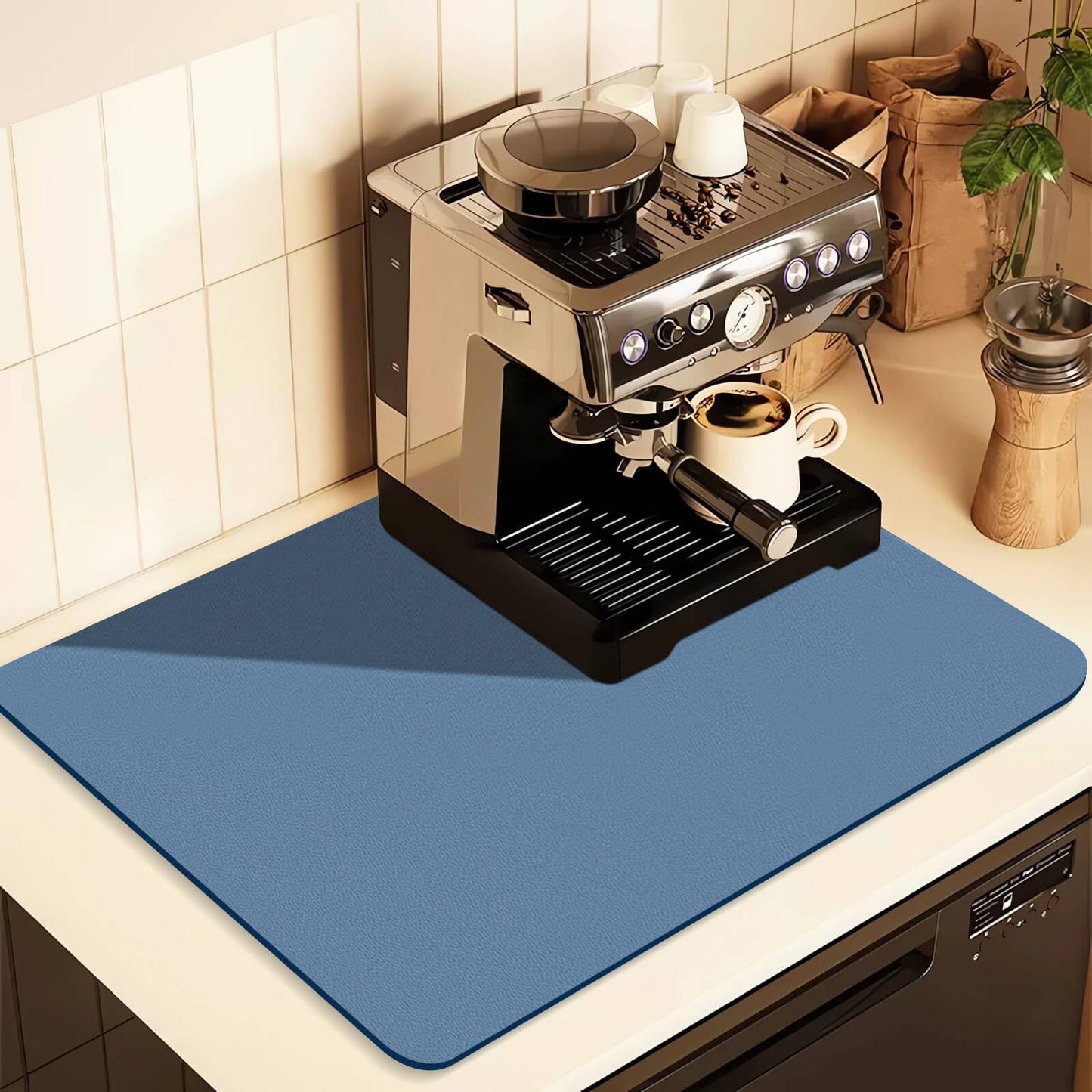 Kitchen Counter Mat for Coffee Maker - Absorbent & Quick-Dry Bar Pad with Non-Slip Backing, Protective V1107-CS-GZNXSSGD36090