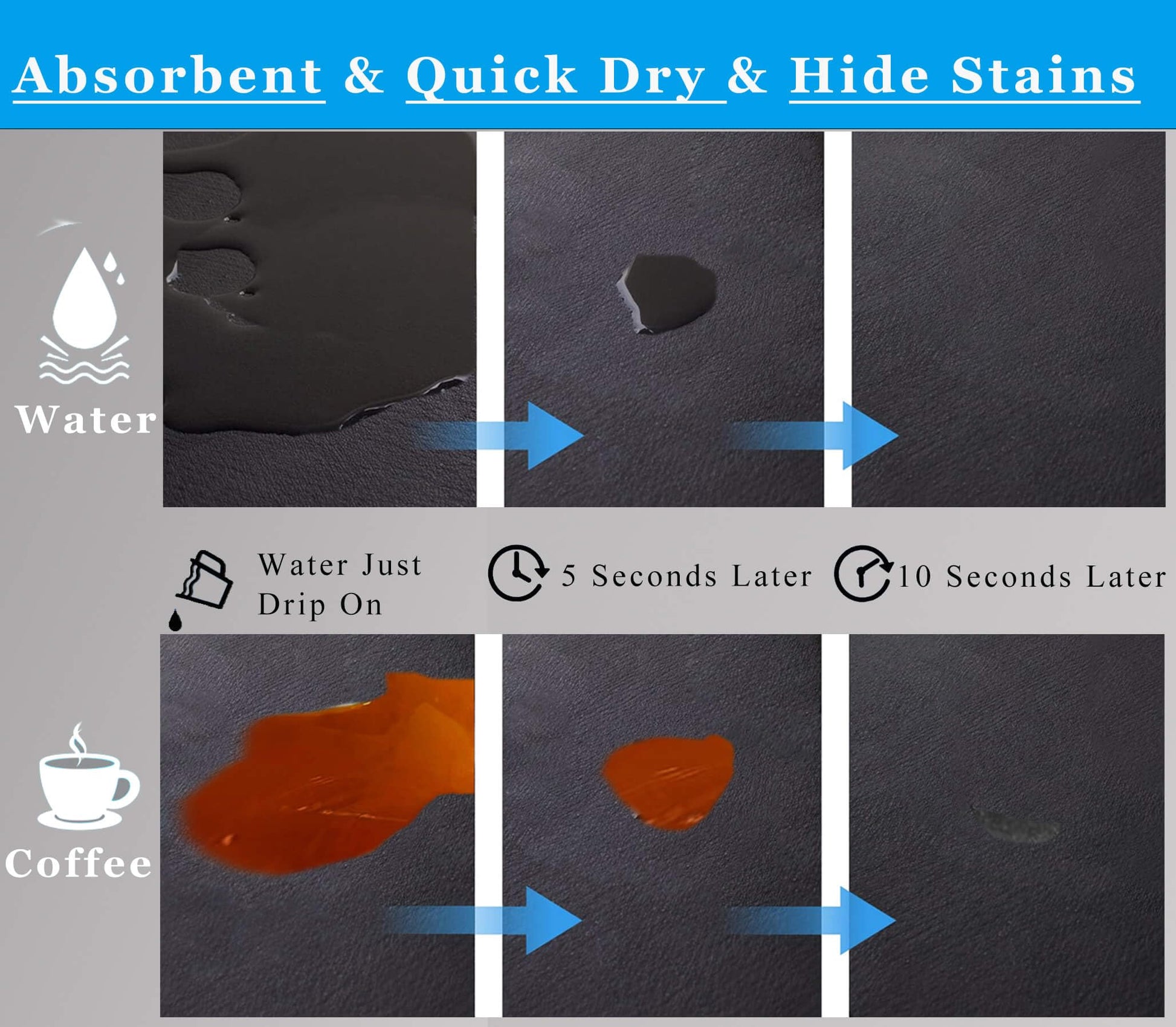 Kitchen Counter Mat for Coffee Maker - Absorbent & Quick-Dry Bar Pad with Non-Slip Backing, Protective V1107-CS-GZNXSSGD44050