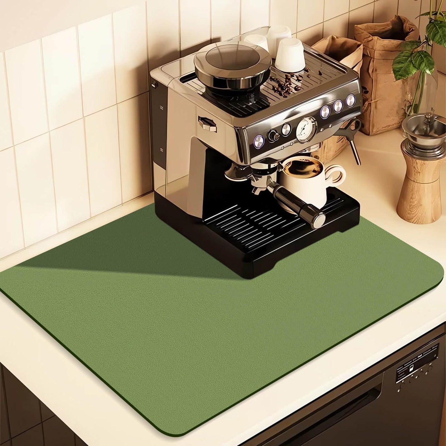 Kitchen Counter Mat for Coffee Maker - Absorbent & Quick-Dry Bar Pad with Non-Slip Backing, Protective V1107-CS-GZNXSSGD44060