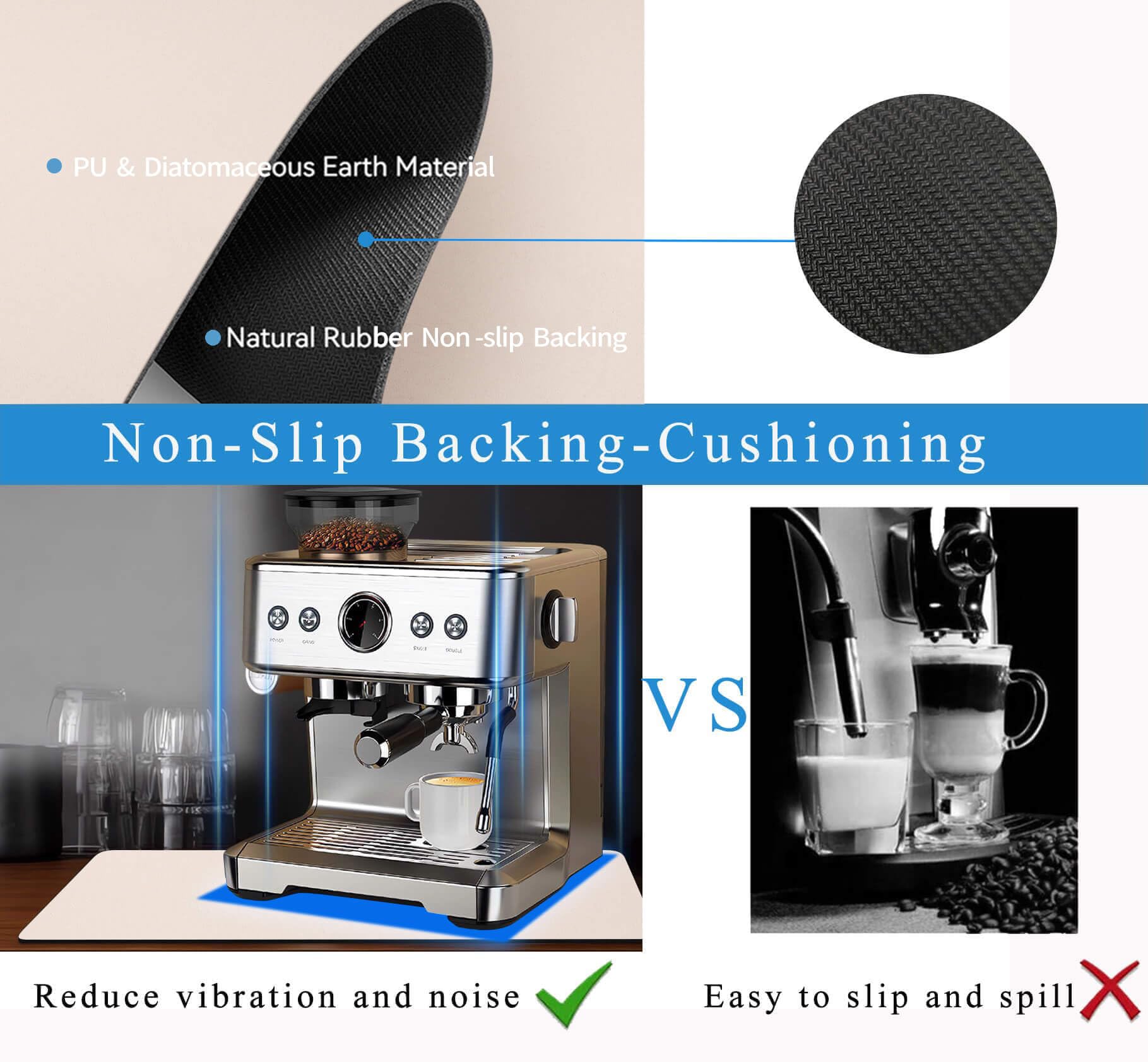 Kitchen Counter Mat for Coffee Maker - Absorbent & Quick-Dry Bar Pad with Non-Slip Backing, Protective V1107-CS-GZNXSSGD55080