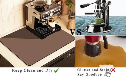 Kitchen Counter Mat for Coffee Maker - Absorbent & Quick-Dry Bar Pad with Non-Slip Backing, Protective V1107-CS-GZNXSSGD63050